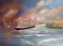 Voyage of Memories - Queen Elizabeth 2013 by Philip Gray - Limited Edition Canvas on Board sized 20x15 inches. Available from Whitewall Galleries