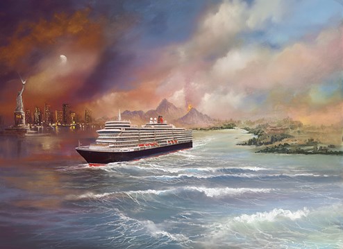 Voyage of Memories - Queen Elizabeth 2013 by Philip Gray - Limited Edition Canvas on Board